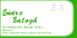 endre balogh business card